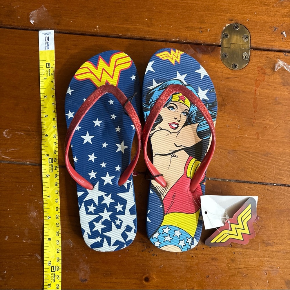 Wonder Woman Red and Blue Sandals from Bioworld